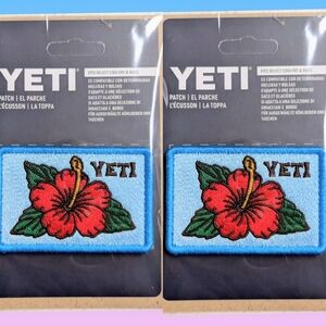 Yeti Hawaii Tiki Hibiscus Patch Blue-2026 Hawaii Exclusive(Set Of 2)